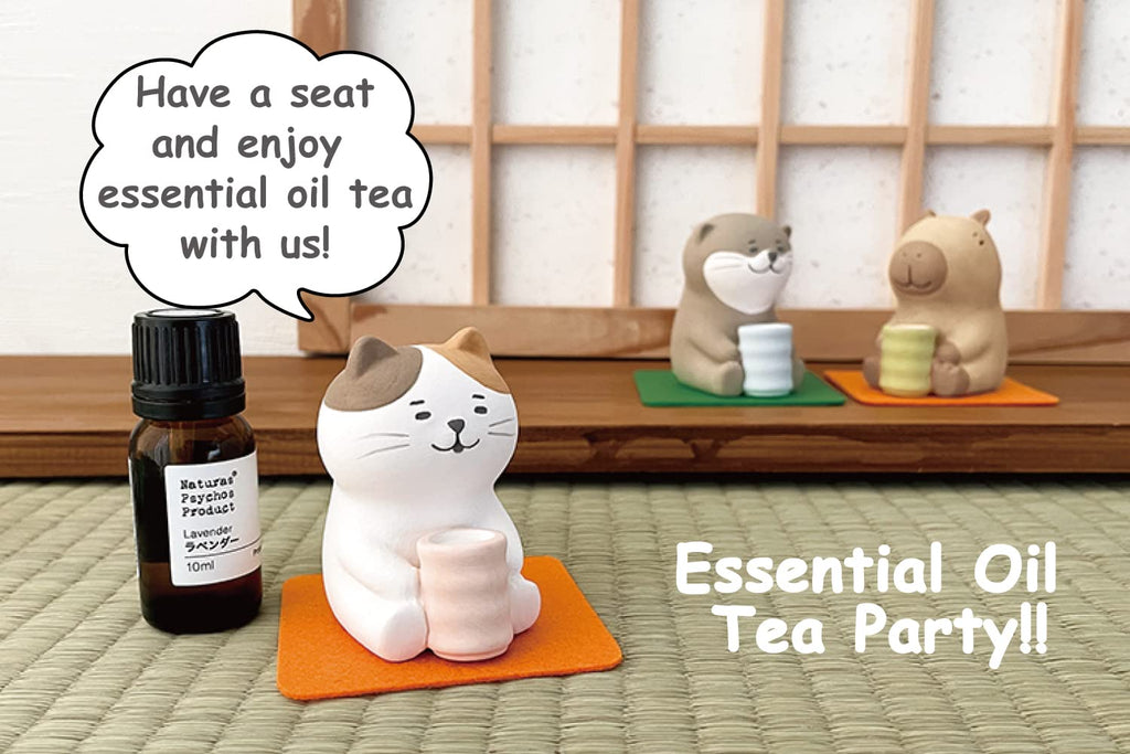 Stone Diffuser Tea-Drinking Animals [ Designed in Japan] Non Electric Passive Diffuser for Essential Oil and