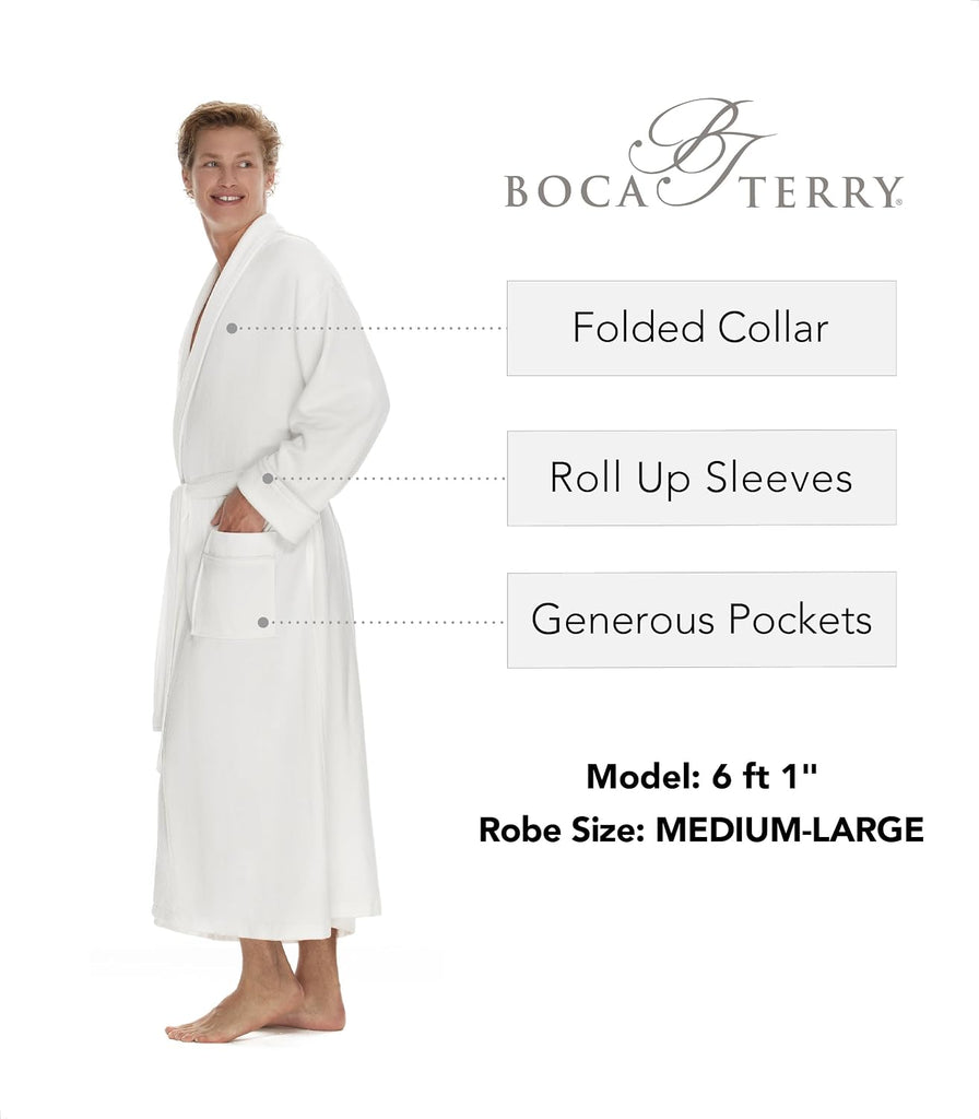 Terry Men's Soft Waffle Robe, Long Hotel Bathrobe, Spa Bath Robes | Soft, luxury knit bathrobe for men