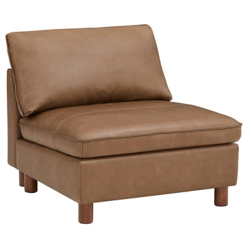 Genuine Leather Sofa, Large Sectional Couches, Armless Chair, Saddle