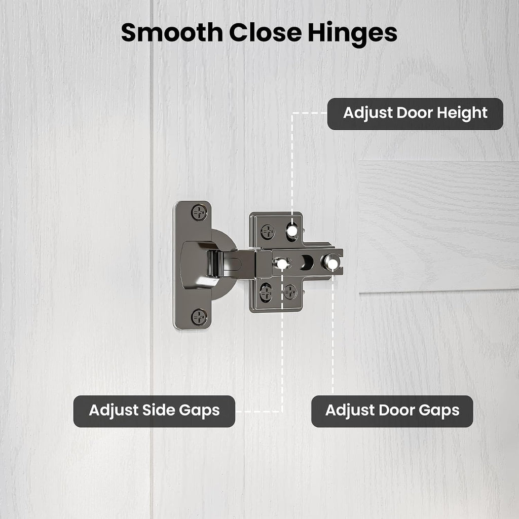 3-Door Armoire Wardrobe Closet with Mirror and 2 Hanging Rods | Long & Short Hanging Zones / 3 Shelf Levels /