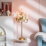 Gold 5 Arm Floor Candelabra - 28" Metal Spiral Candle Holder, Antique Candle Opera Centerpiece Stand for Events