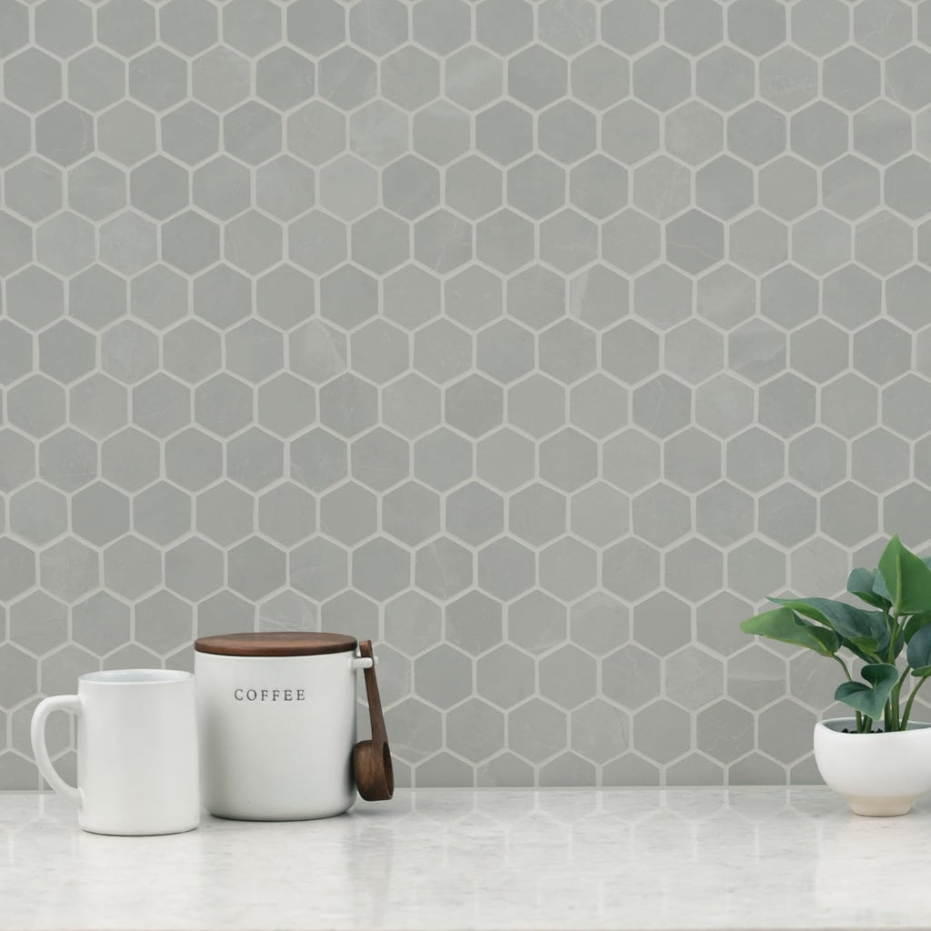 MSI Sande Grey 2in. x 2in. Hexagon Matte Porcelain Mosaic Tile Flooring - Set of 8