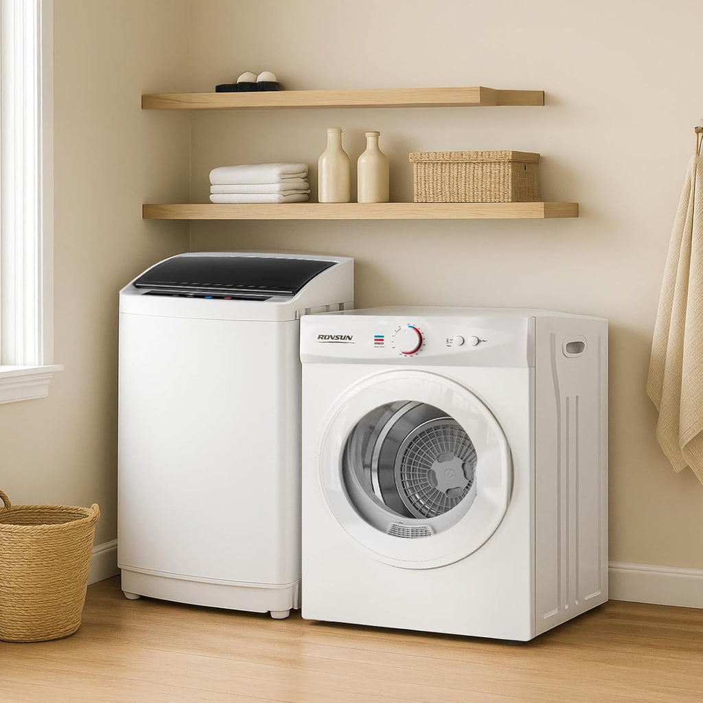 1.8CuFt Portable Clothes Dryer and 17.8LBS Full-Automatic Washing Machine Set, Compact Laundry Washer and Dryer Combo
