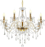 Gold Color Luxurious Candle Crystal Chandelier Modern Chandelier Light Fixture Crystal Pendant Raindrop Chandelier Glass Ceiling Pendant Lamp,10 Lights A110-B0BJ6VWLD1