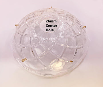 Crystal 1 Piece - 4-Inches, 5 Side Holes - Clear 30% Lead Crystal Chandelier Bobeche with Gold Pin and 5 U-Drop