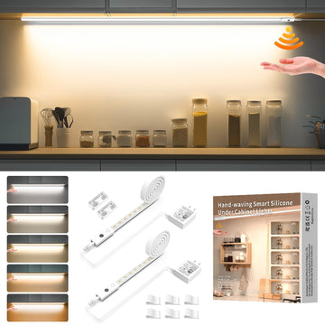 80in Smart Under Cabinet Lights, Handwave Sensor Under Counter Lights, 2700K-6500K 1090lm Stick-on Closet Light