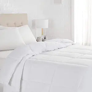 White Down Alternative Comforter and Duvet Insert with Corner Tabs, Machine Washable, Full/Queen, Light