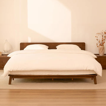 Hako G1 King Solid Wood Platform Bed with Tool-Free Assembly