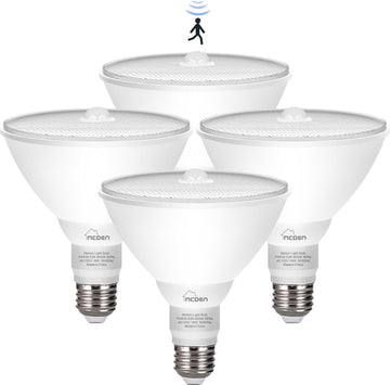 Motion Sensor Light Bulb, PAR38 16W Equivalent 100W 6000K Daylight, Indoor Motion Activation Detector Light Bulb, E26