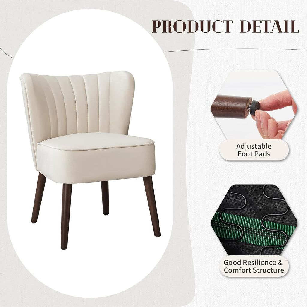 Modern Living Room Chair Set of 2, Mid-Century Accent Chair, Soft Velvet Upholstered Chair with Adjustable Feet