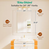 24x36 Beveled Wall Mirror Decorative, Bathroom Vanity Mirrored with 1" Beveled Edge, Shatterproof Modern Frameless