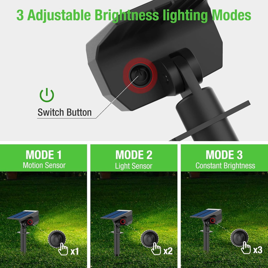 Solar Lights Outdoor Waterproof, Motion Sensor Spot Lights- 4 Pack/56 LED/3 Modes Solar Powered Spotlights 2-in-1