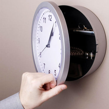 Wall Clock with Hidden Safe, 10 inch Plastic Secret Safe Wall Clock for Living Room Decor, Vintage Decor Clock Diversion Safe with...