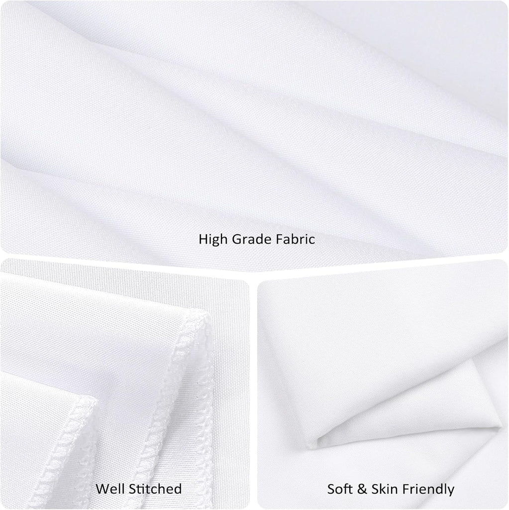 8 Packs White Table Cloth Rectangle 60x126 Inch for 8ft Rectangle Tables, Wrinkle Resistant Polyeste