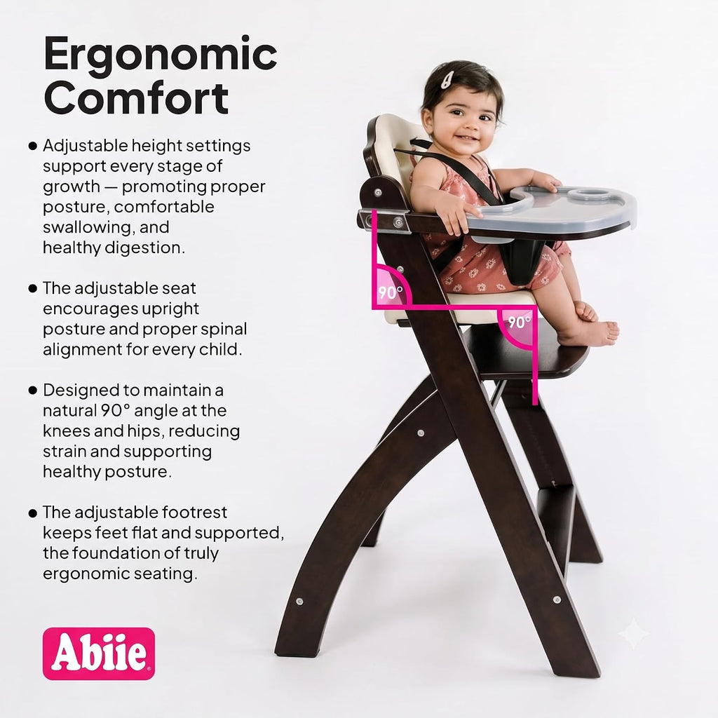 Beyond Junior Convertible Wooden High Chair with Removable Tray