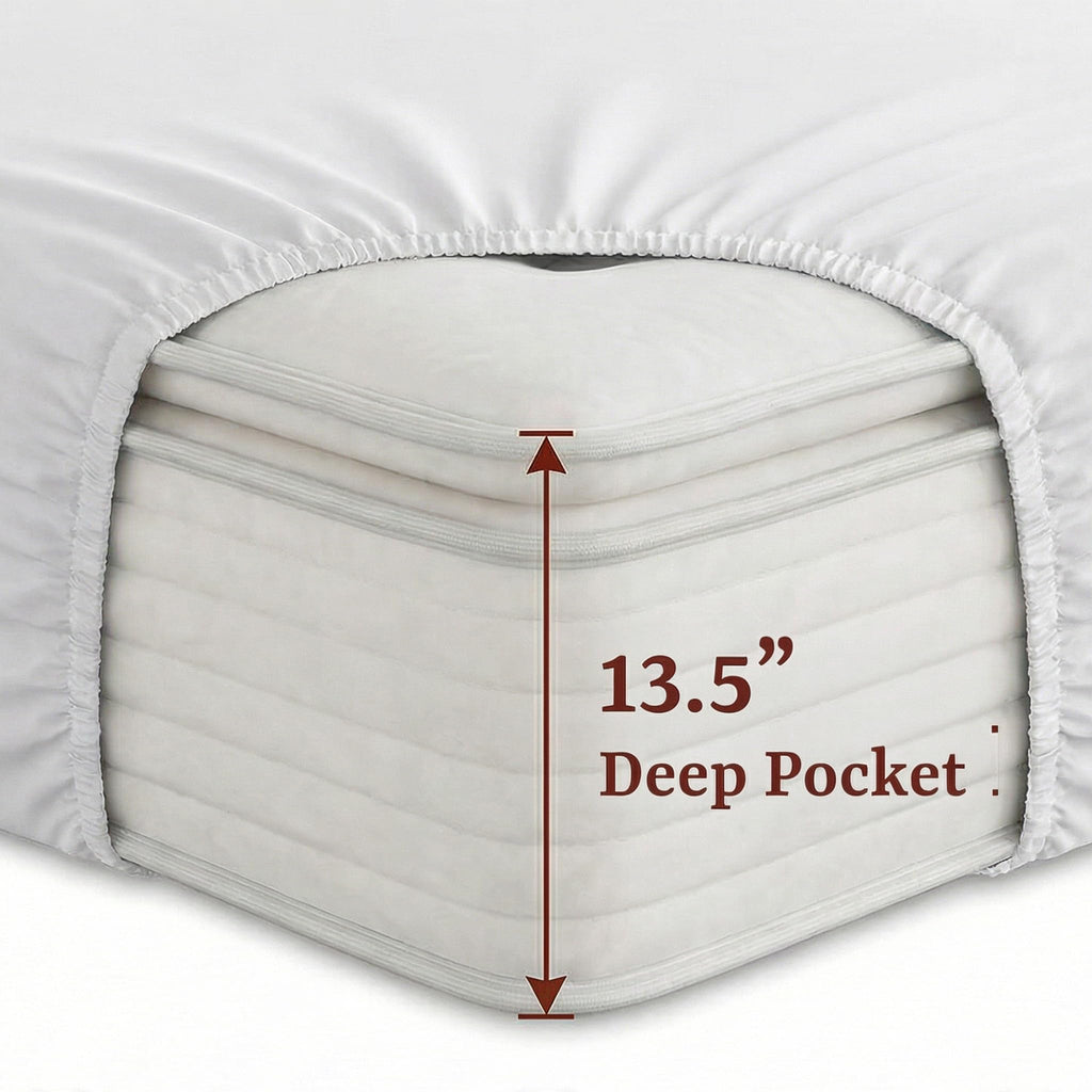 285 Thread Count Percale King Sheet Set - 100% Peruvian Pima Cotton, 4 Piece (Flat, Fitted, 2 Pillowcases) - Cooling
