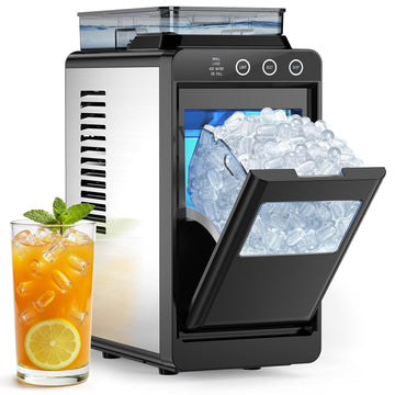 Ice Maker Countertop, Portable Ice Machine with External Water Tank, 8 Cubes in 6 Mins, 26 lbs/24Hrs, Self-Cleaning