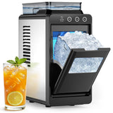 Ice Maker Countertop, Portable Ice Machine with External Water Tank, 8 Cubes in 6 Mins, 26 lbs/24Hrs, Self-Cleaning