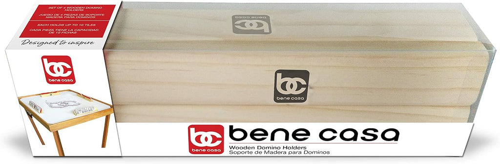 Wooden Domino Trays - Each Tray Can Hold Up to 10 Dominoes - Made for Double-six and Double-nine Dominoes - Set of 4