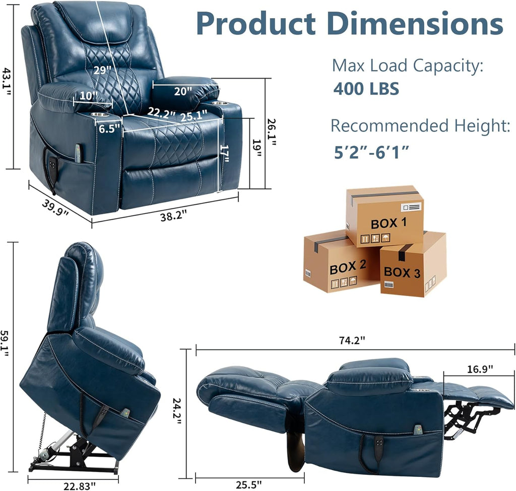 Oversized Power Lift Recliner Chair 400 LBS for Big and Tall