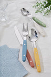 Silverware Set, Retro/Rivet Colorful Stainless Steel Tableware Kitchen Flatware Set Utensils, Includes Dinner Knives