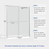 56-60" W x 72" H Semi-Frameless Bypass Sliding Shower Door, Easy-to-Clean Treated Clear Tempered SGCC Glass
