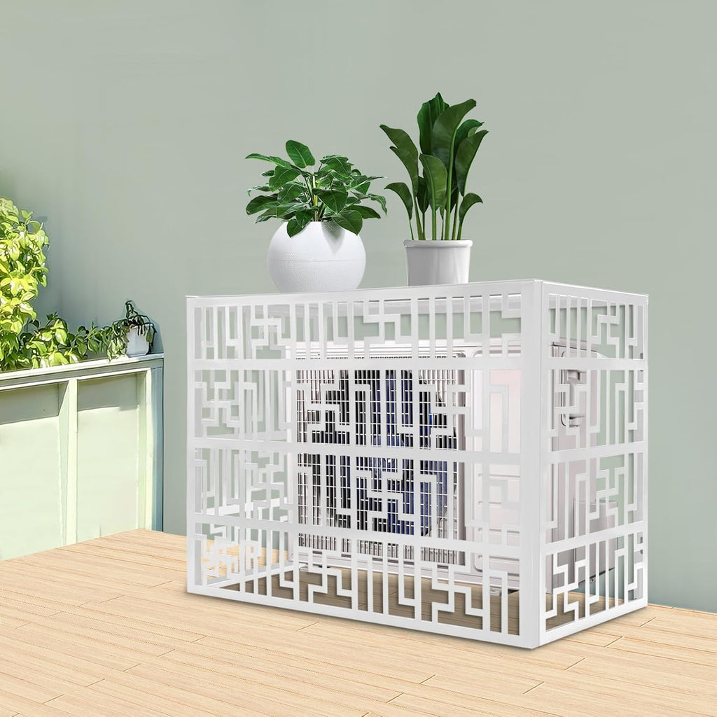 Air Conditioner Fence, White Aluminum Alloy Outdoor Privacy Screens, Air Conditioner Screen Panels for AC Unit