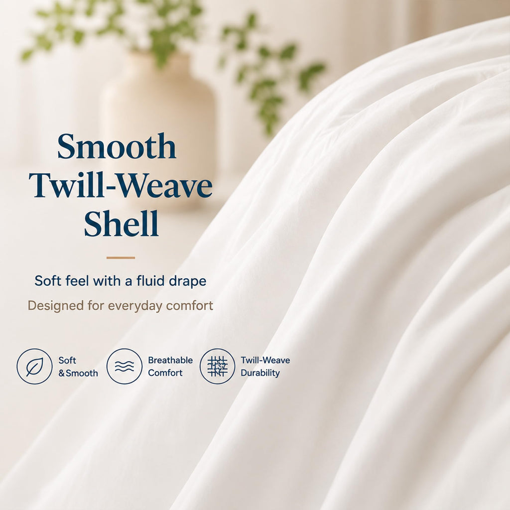 Lightweight Cooling Comforter, 100% Viscose from Bamboo Shell and Fill, Breathable Duvet Insert with Gentle Weight