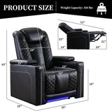 Home Theater Seating with USB Ports and Cup Holders