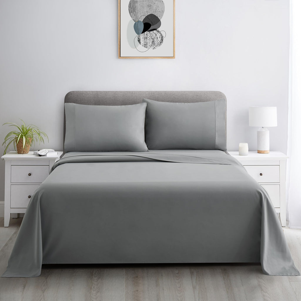 600 Thread Count Ultra Soft Deep Pocket Hotel Standard Solid Bedding Long Staple Percale Cotton All Season 4 Pieces