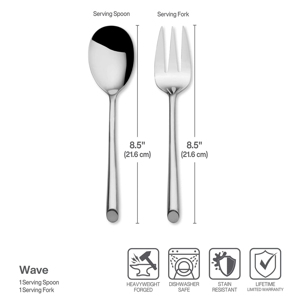 Living - Wave - Wave 42-Piece Flatware Set - Silver