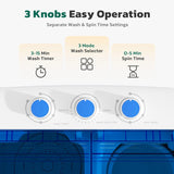 Portable Washing Machine, 17.6lbs Twin Tub Washer and Dryer Combo, Compact Mini Laundry Washer with Spin Cycle&Soaking