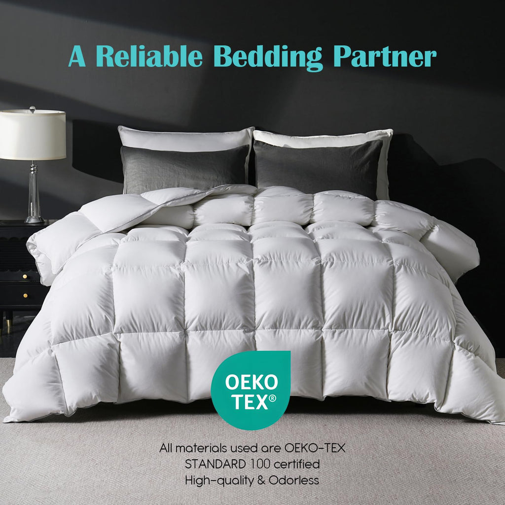 Goose Feather Down Fiber Comforter, 100% Cotton Cover
