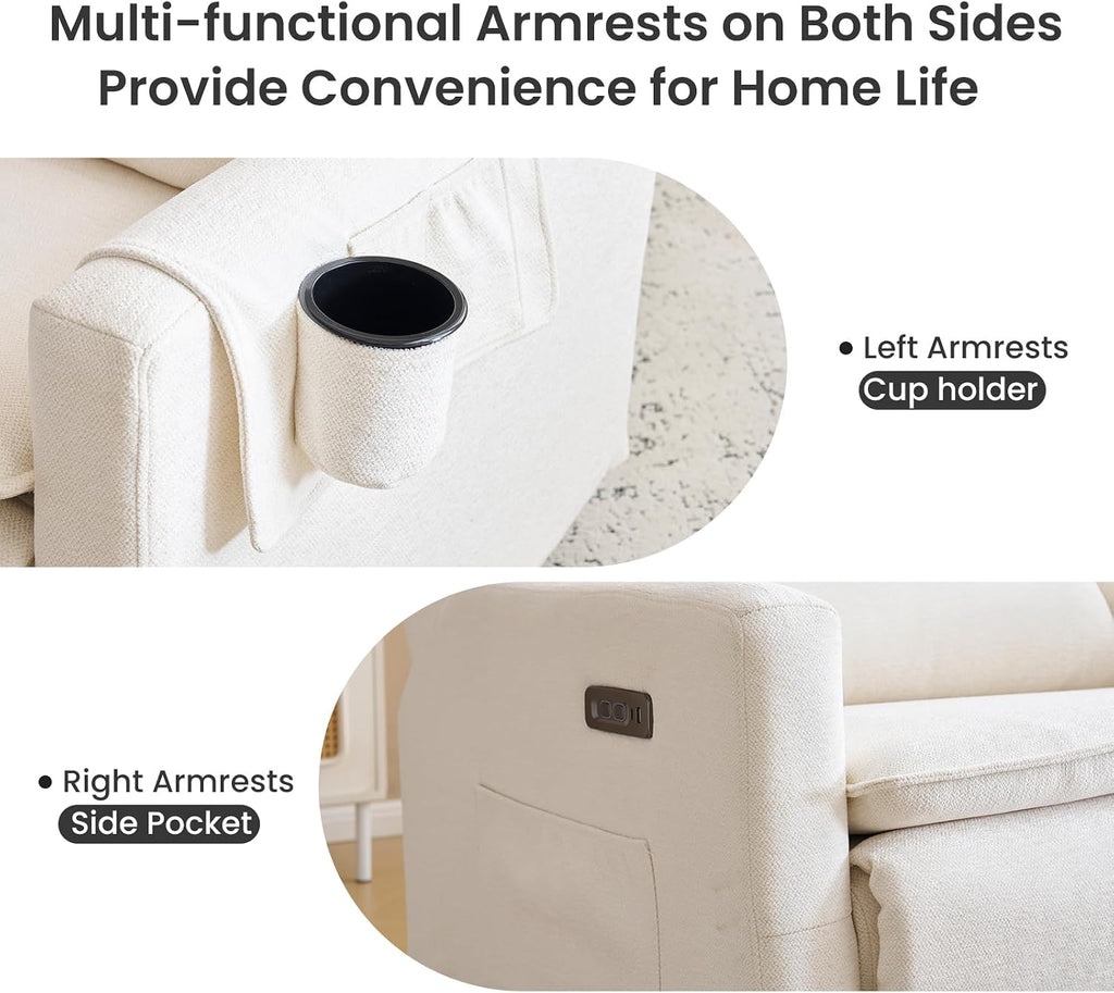 Power Recliner Chair Swivel Glider with Adjustable Headrest,Oversized Swivel Rocker Recliner with Lumbar Support