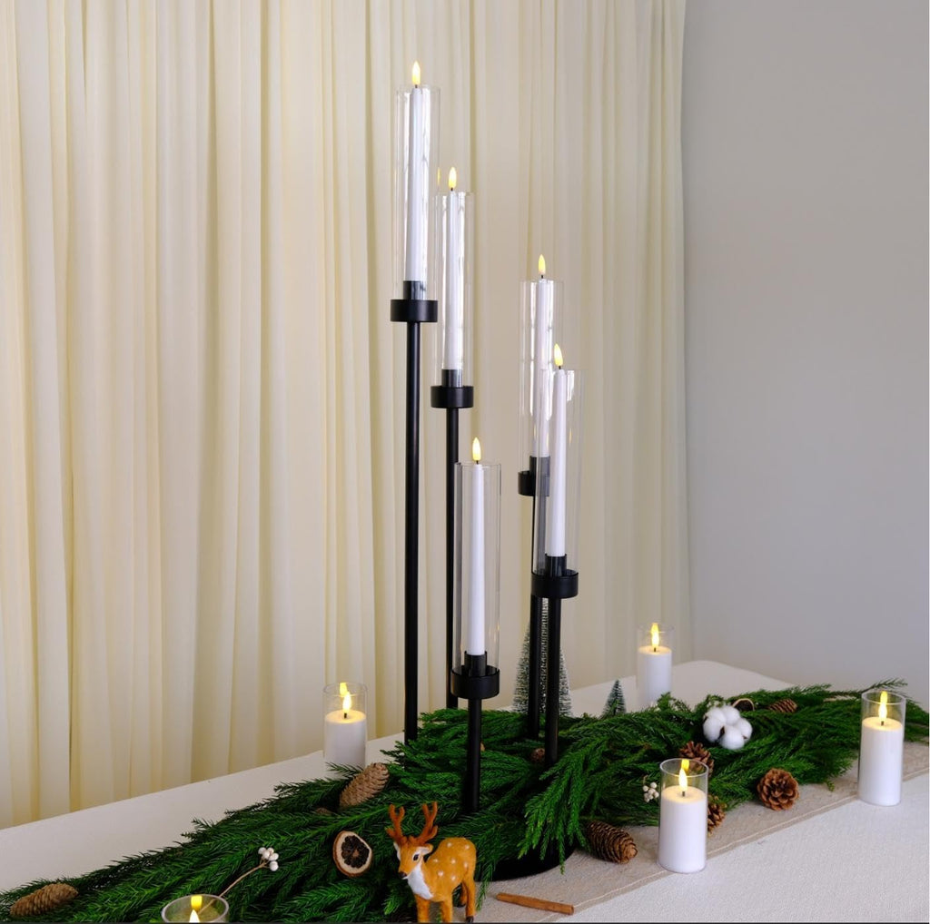 35inch 10pcs Black Candelabra Centerpieces for Tables 5 Arms Wedding centerpieces for Decorations