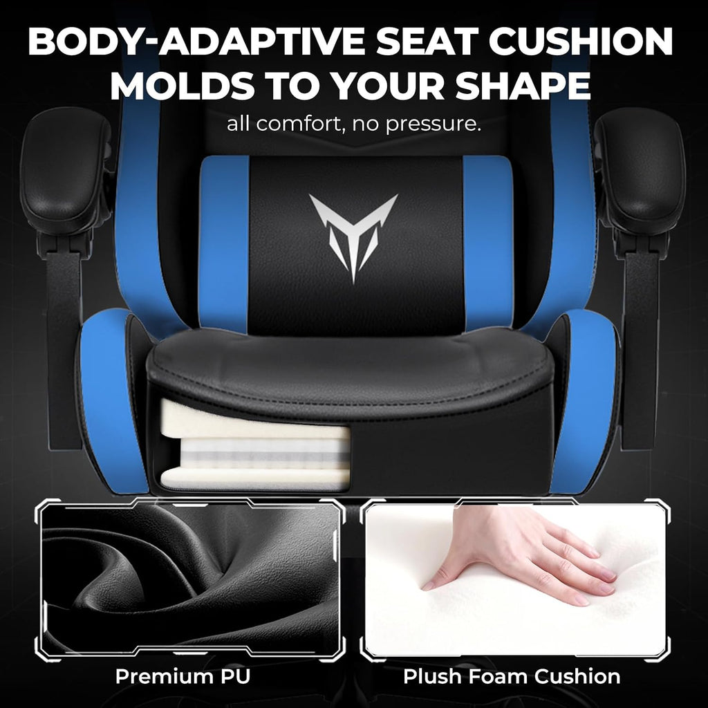 Gaming Chair for Adults, Big and Tall 300LBS Heavy Duty Office Chair with Footrest, Ergonomic High Back Lumbar