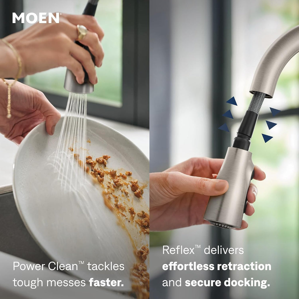 Conneaut One Handle Pulldown Kitchen Sink Faucet with Reflex Docking and Power Clean, Spot Resist Stainless, 87801SRS