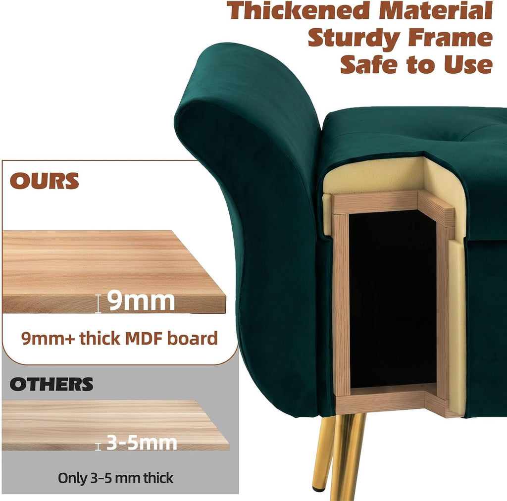 Storage Ottoman Bench 63'' Length Upholstered End of Bed Bench