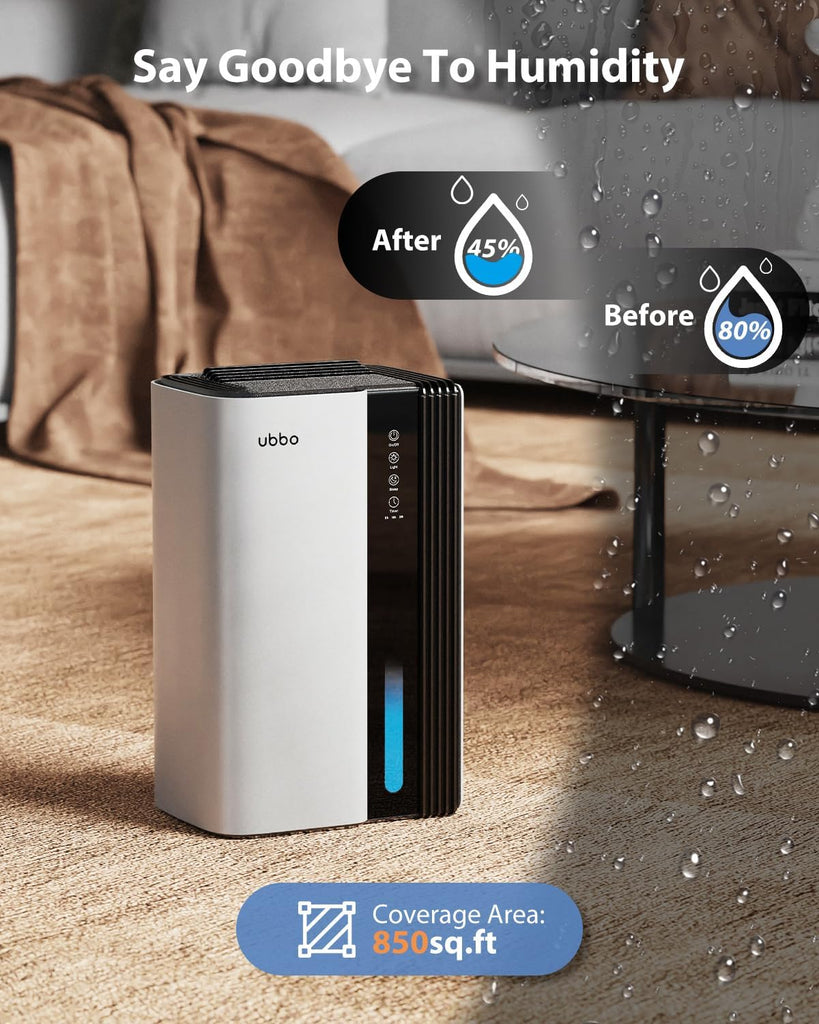 95oz Dehumidifiers for Home, 1000 Sq.Ft Dehumidifier with Drain Hose - Auto Shut Off, Timer, Sleep Mode & Drain Hose
