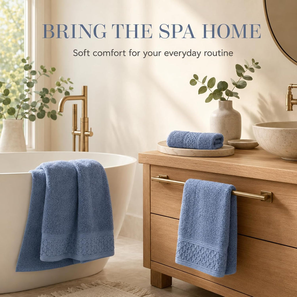 Onuia Luxury Bath Towels Set, 3 Piece Egyptian Cotton Towel Set with Large Bath Towel, Hand Towel and Washcloth