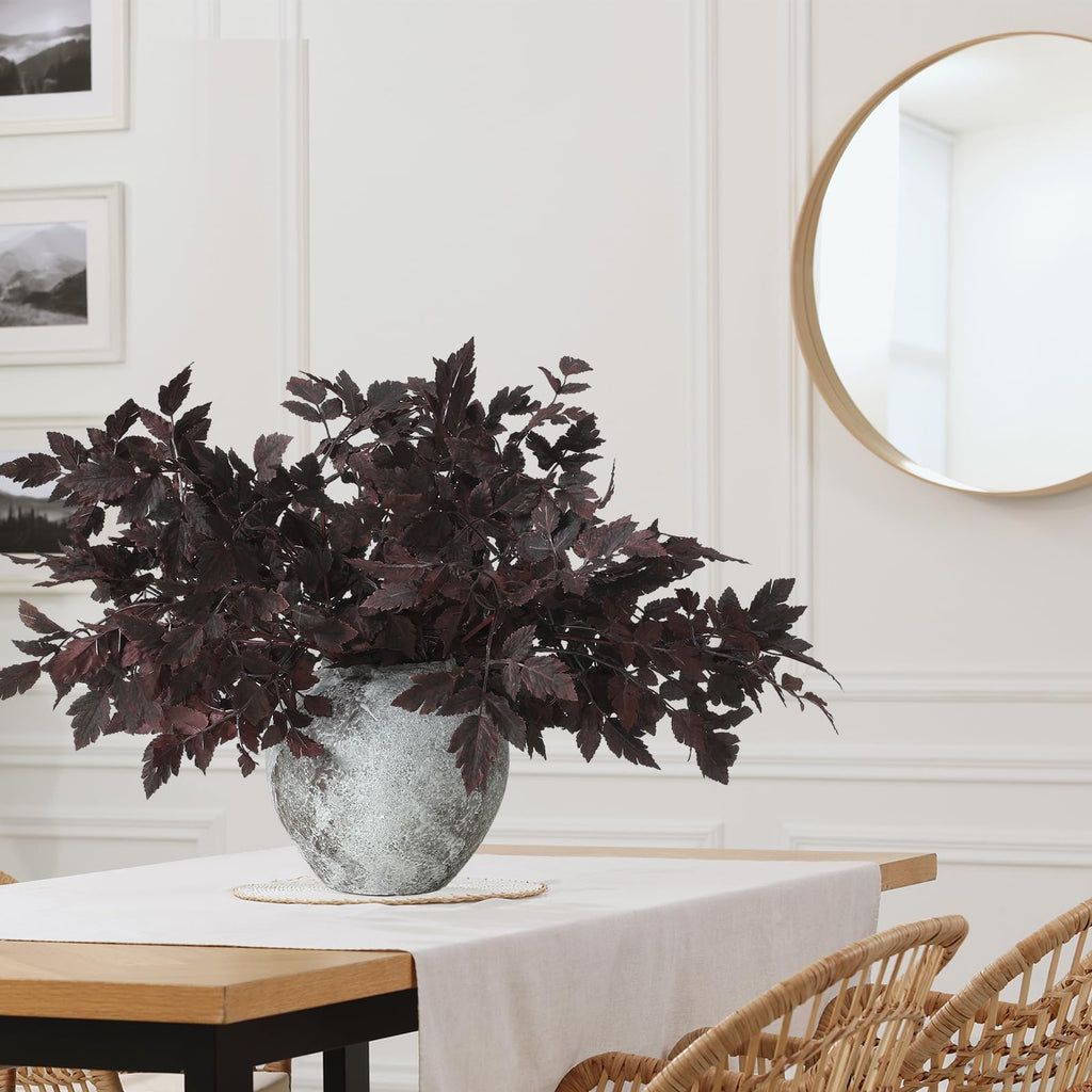 10 Pack 18 Inches Fall Stem Artificial Cimicifuga Plum Leaf Spray