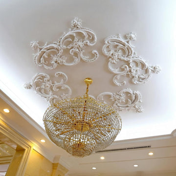33.5'' Large PU Ceiling Medallion Combination Decorative 2.36'' ID French Style Chandelier Base Ceil