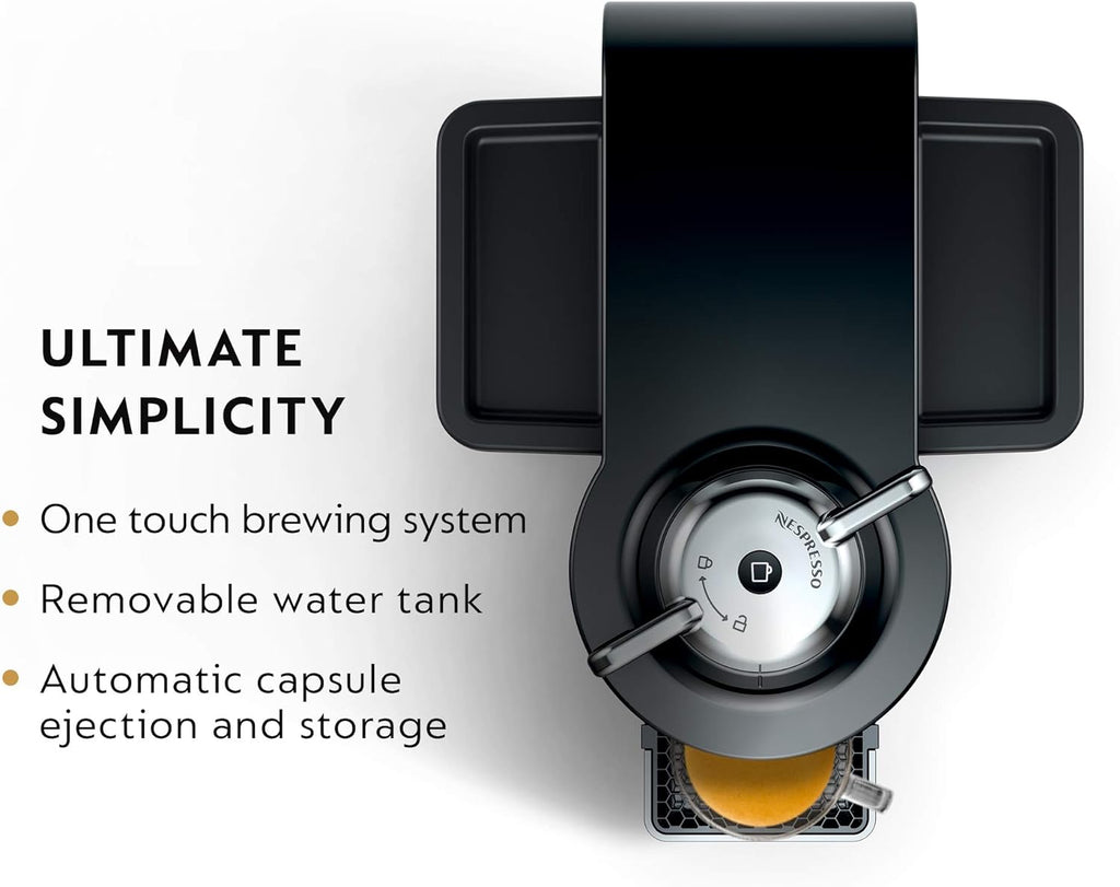 Vertuo Coffee and Espresso Machine by De'Longhi with Milk Frother, 236.59 Milliliters, Piano Black