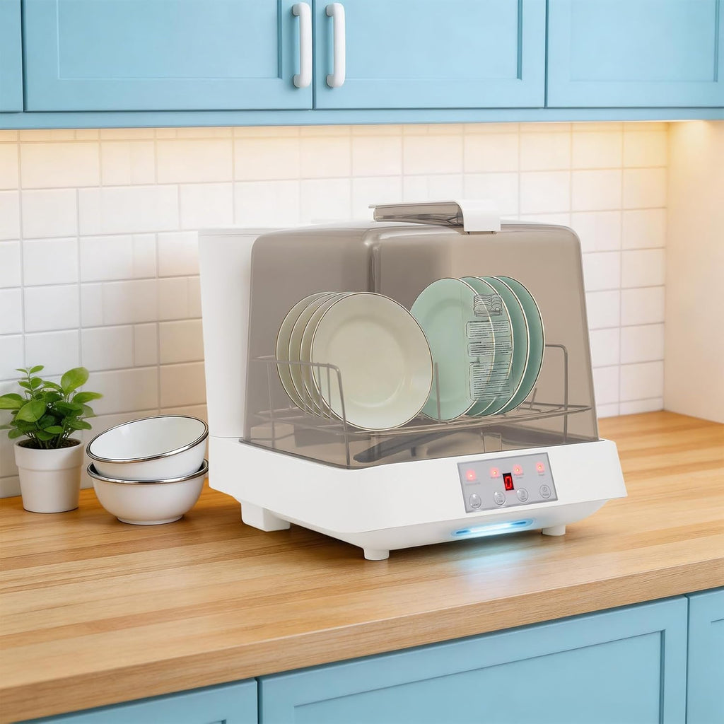 Countertop Dishwashers, 800W Portable Dishwasher Featuring with 6L(1.59G) Built-in Water Tank