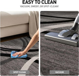 Rugshop Wavy Circles Design Area Rug, Fade-Resistant Carpet for Living Room, Dining Room, or Bedroom, Gray, 5'3" x 7'3"
