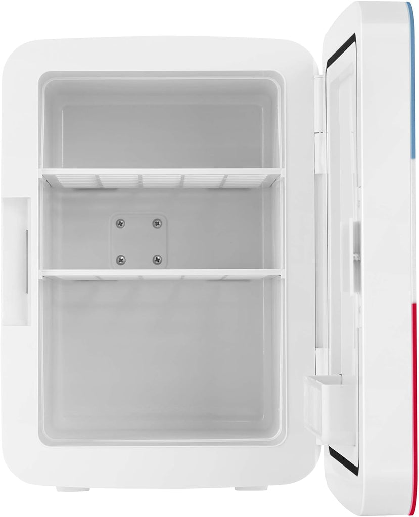 Retro Mini Fridge for Bedroom - Car, Office Desk & College Dorm Room - 10L/12 Can Small Refrigerator - AC/DC 12V