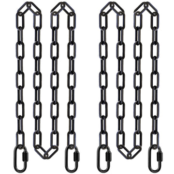 2Pcs 100" Hanging Swing Chain Black Plastic Coated Hanging Chains