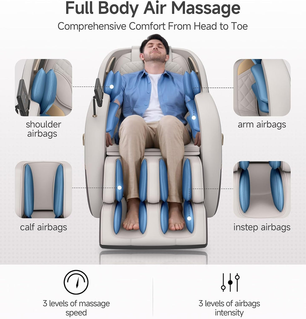 3D Massage Chair Full Body SL-Track Recliner Favor-22 | 16 Auto Modes, 4 Massage Techniques, Voice Broadcast, Body