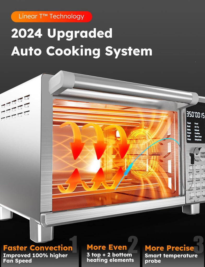 Bravo Pro Smart Toaster Oven Countertop, True Air Fryer Combo w/Improved 100% Convection, 35% Crispier, 112 Presets
