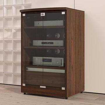 Audio Equipment Rack Cabinet HiFi Amplifier Cabinet with Drawer, Glass Door